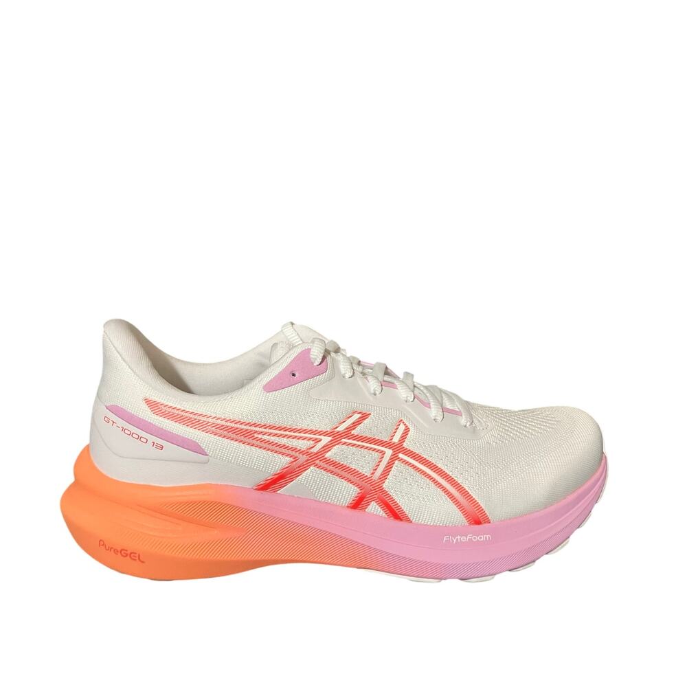 ASICS GT-1000 13 White Coral Reef Women's Running Athletic Sneakers NEW Sz 9